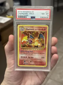 2016 POKEMON XY EVOLUTIONS #11 CHARIZARD-HOLO PSA 8 - Image 1