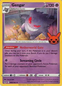 Pokemon - Trick Or Trade - Gengar 066/196 - Holo Rare - Lost Origin -NM/M - Image 1