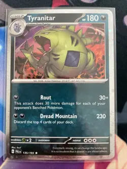 Pokemon Paldea Evolved Tyranitar 135/193 Cosmos Holo Exclusive - Image 1