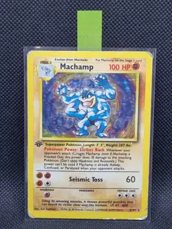 Pokemon Card - Machamp 8/102 Base Set Holo Rare WOTC - Heavy Play - Free Post - Image 1