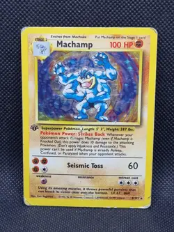 Pokemon Card - Machamp 8/102 Base Set Holo Rare WOTC - Heavy Play - Free Post - Image 2
