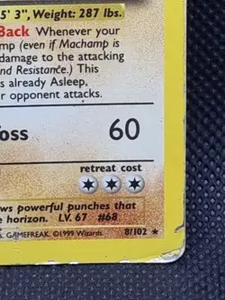 Pokemon Card - Machamp 8/102 Base Set Holo Rare WOTC - Heavy Play - Free Post - Image 5