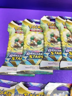 2022 POKEMON SWORD&SHIELD BRILLIANT STARS,14 Unopened Packs+1 SWORD&SHIELD 2022 - Image 2