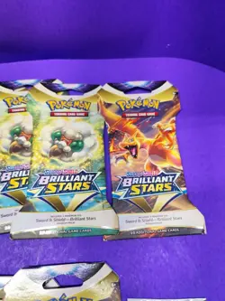 2022 POKEMON SWORD&SHIELD BRILLIANT STARS,14 Unopened Packs+1 SWORD&SHIELD 2022 - Image 3