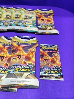 2022 POKEMON SWORD&SHIELD BRILLIANT STARS,14 Unopened Packs+1 SWORD&SHIELD 2022 - Image 4
