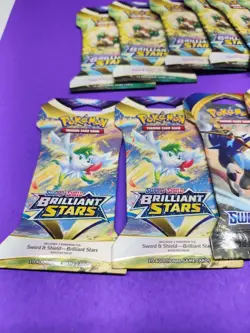 2022 POKEMON SWORD&SHIELD BRILLIANT STARS,14 Unopened Packs+1 SWORD&SHIELD 2022 - Image 5