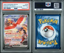 2025 Pokemon Destined Rivals Ethan's Ho-Oh ex SIR Rare 230/182 PSA 10 - Image 1