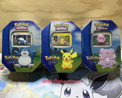 Pokemon Sword & Shield Pokemon Go Tin Set (3) Pikachu, Blissey, Snorlax *SEALED* - Image 1