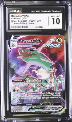 CGC 10 Rayquaza VMAX TG20/TG30 Silver Tempest Trainer Gallery Pokemon - Image 1