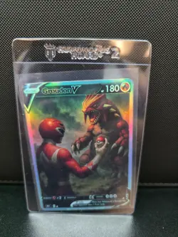 CUSTOMmade madeTOorder fullart holo pokemon card PTL624 Groudon red power ranger - Image 1