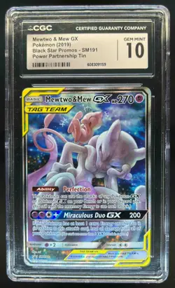2016-19 Pokemon SM Black Star Promos Mewtwo & Mew #SM191 CGC 10 - Image 1