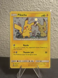 Pokemon TCG Pikachu SM162 *SWIRL* Sun And Moon Black Star Promo Holo Card NM - Image 1