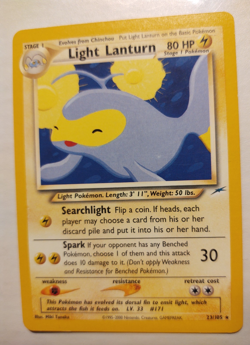 Pokemon Card LIGHT LANTURN 23/105 Neo Destiny Unlimited Rare LP-NM - Image 1