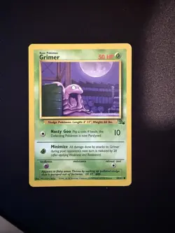 Pokemon Grimer Card 48/62 Fossil, Regular NM - LP Condition, WOTC - Image 1