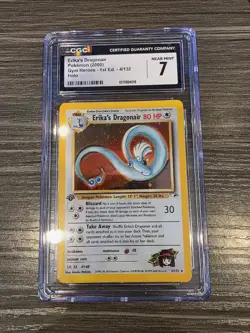 CGC 7 Erika's Dragonair Gym Heroes 1st Edition 4/132 Holo Pokemon Card psa - Image 1