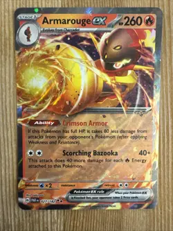 Armarouge ex - 027/182 - Pokemon Paradox Rift Ultra Rare Card NM - Image 1