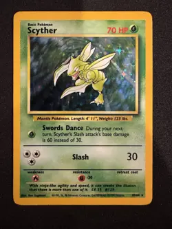 Pokemon TCG Scyther Jungle Series Holo Rare 10/64 - No Symbol Error - Image 1