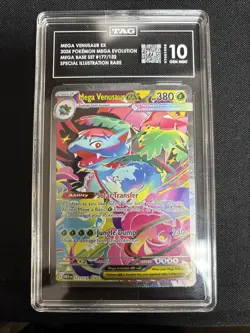 TAG GEM MINT 10 Pokemon TCG Mega Venusaur ex 177/132 Mega Evolution Holo 🤯 - Image 1