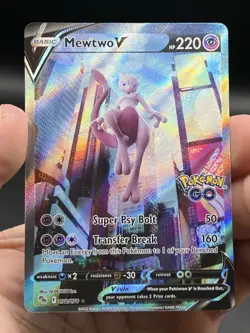 Pokemon Go Mewtwo V 72/78 Alternative Art Alt Holo English NM - Image 3