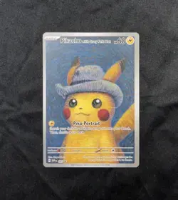 2023 Pokemon Pikachu Grey Felt Hat Van Gogh Full Art Promo SVP EN 085 - Image 1