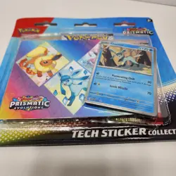 Pokemon TCG Scarlet Violet Prismatic Evolutions Glaceon Tech Sticker Collection - Image 4