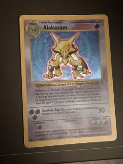 Pokemon TCG Alakazam Base Set Holo Rare Unlimited 1/102 80 HP 1999 - Image 1