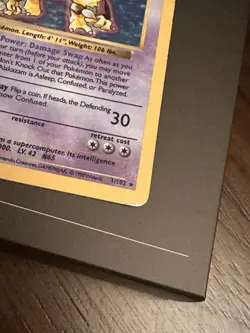 Pokemon TCG Alakazam Base Set Holo Rare Unlimited 1/102 80 HP 1999 - Image 3