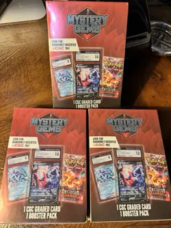 (3) LOT Walmart Mystery Gems Pokemon CGC Box (3 Graded Card & 3 Random Pack) New - Image 1