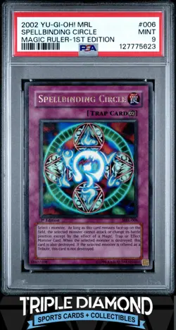 2002 Yu-Gi-Oh! Mrl-Magic Ruler 1st Edition #006 Spellbinding Circle PSA 9 A835 - Image 1