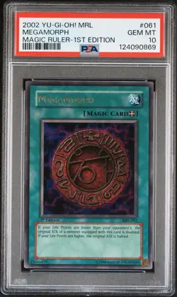 PSA10 YU-GI-OH! MRL-MAGIC RULER 1ST EDITION MEGAMORPH - Image 1