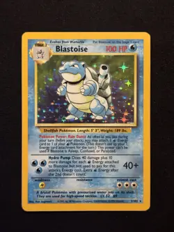 Pokemon TCG Blastoise 2/102 Holo Card Base Set LP/NM - Image 1