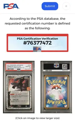PSA 10 Umbreon Gold Star 012/025 Japanese 25th Anniversary Holo Pokemon Card - Image 3