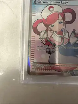 2014 XY FLASHFIRE #105 FULL ART POKEMON CENTER LADY PSA 8 - Image 4