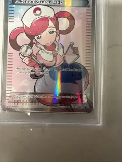 2014 XY FLASHFIRE #105 FULL ART POKEMON CENTER LADY PSA 8 - Image 5