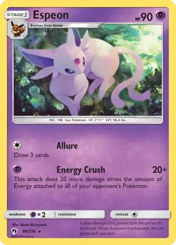 Espeon 89/214 Lost Thunder Pokemon Card NM - Image 1