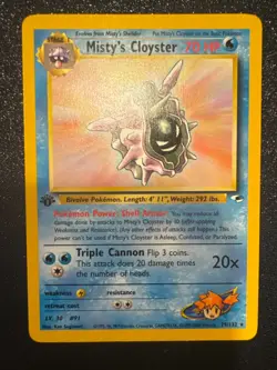 First edition Misty's Cloyster 029/132 Gym Heroes Pokemon Card Rare - Image 1