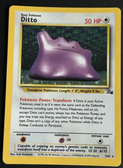 Pokemon TCG Ditto 3/62 Fossil Holo LP - Image 1