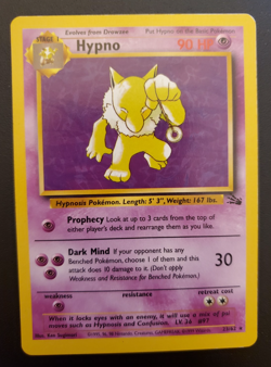 Hypno Pokemon TCG Fossil Set Unlimited 23/62 Rare Non-Holo LP - Image 1