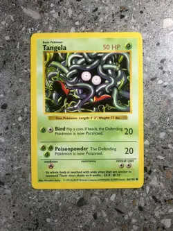 Pokemon TCG SHADOWLESS Base Set Tangela 66/102 - Image 1