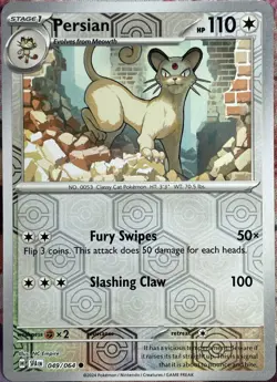 Persian Reverse Holo - 049/064 - Shrouded Fable Pokemon 2024 - Image 1