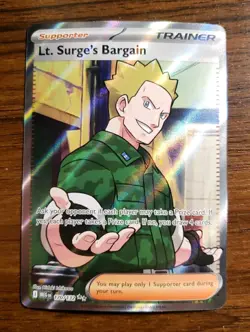 Lt. Surge's Bargain 170/132 Ultra Rare Holo Pokemon 2025 Mega Evolution Full Art - Image 1