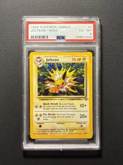1999 POKEMON JUNGLE #4 JOLTEON-HOLO PSA 6 EX-MT - Image 1