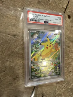 2024 POKEMON BLACK STAR PROMO 88 PIKACHU PALDEA ADVENTURE CHEST PSA 10 GEM MINT - Image 4
