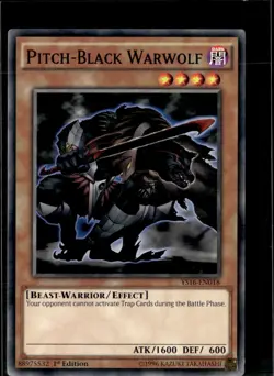Yu-Gi-Oh! Pitch-Black Warwolf YS16-EN018 1st Edition Non Holo - Image 1