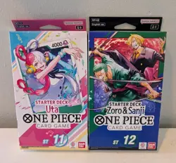 One Piece Starter Deck LOT: Uta ST-11 & Zoro & Sanji ST-12 English Sealed & New - Image 1