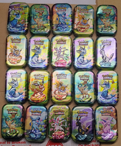 Pokemon 20 EMPTY Prismatic Evolution Eevee Eeveelutions TCG Mini Tin Bundle Lot - Image 4