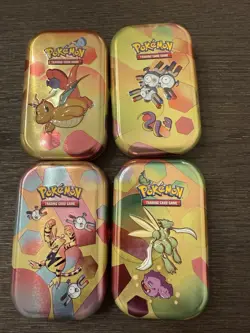 *EMPTY* Pokemon 151 Mini Tin Lot Of 4 - Including Art Cards & Coins NO PACKS - Image 1