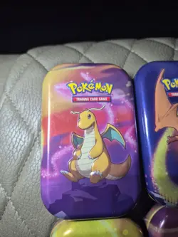 Pokemon TCG Kanto Power Empty Mini Tin Lot of 4 Dragonite Mewtwo Pikachu Chariza - Image 2