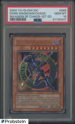 2004 Yu-Gi-Oh! IOC Invasion of Chaos 1st Edition Dark Magician of Chaos PSA 10 - Image 1