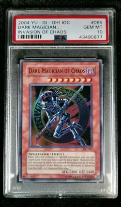 Yu-Gi-Oh! PSA 10 Dark Magician Of Chaos IOC-065 Invasion Of Chaos 2004 - Image 1
